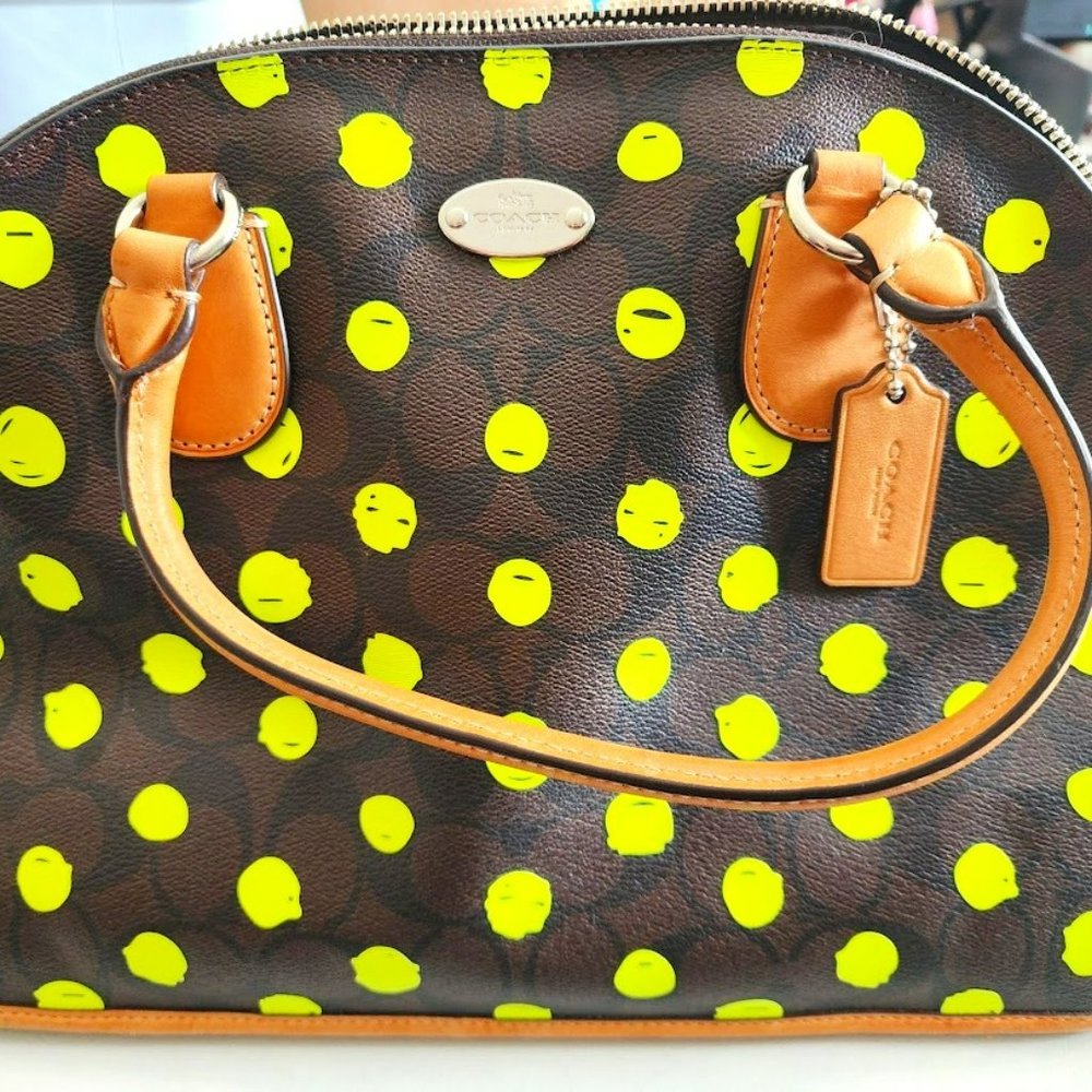 Coach "Cora" Polka Dot Print Satchel